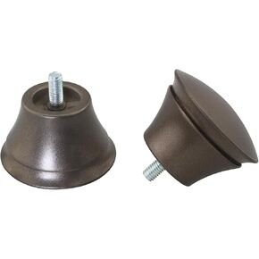 2PCS Roman Rod Plugs Curtain Rod Ends 5/8 inch Diameter Brown Plastic Roman Rod Curtain Rod Plugs Curtain Rod Finials for Office Living Room Bedroom Bathroom