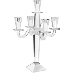 حامل شمعة جودينجر 5 ذراع مركبات زخرفة Candelabra - واضحة