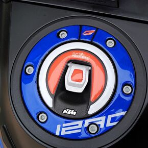 Motorcycle 3D Stickers Compatible with KTM 1290 Super Adventure R 2021. Tank Cap Protection from Impact and Scratches. Resin Stickers - Made in Italy