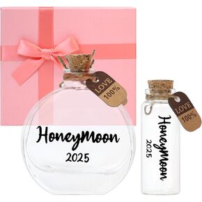 Honeymoon Sand Keepsake Jar 2025, Engagement Gift, Wedding Gift, Bridal Shower Gift, Romantic Honeymoon Gifts for Newlywed Couple(Equipped with a gift box)