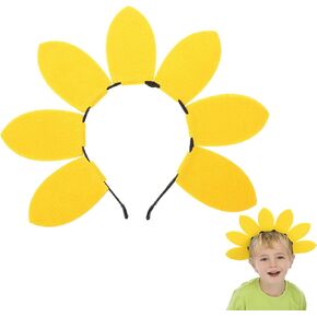 عقال عيد ميلاد عباد الشمس - طوق شعر أصفر لطيف للأطفال والبالغين ، والنسيج غير المنسوج ، ومثالي للزخارف الحزبية ودعائم الصور in Kuwait