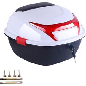 Motorcycle Rear Box PP Motorcycle Top BoxHelmet Luggage Storage Top Case Large Capacity Universal for Electromobile Motorcycle Accessories (Large)