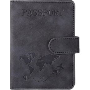 Passport Holder Passport Cover with Credit Card Slot Boarding Pass Slot Combo Travel Must Haves Cruise Ship Essentials Accessories PU Leather Ultra Slim Passports Wallet Cover Case for Women and Men