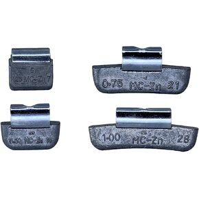 20 Pcs ZINC Clip ON Wheel Weights .25 .50 .75 1.0 oz (5 of Each) for Cars Equipped with Steel Rim | MC Type
