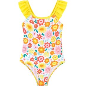 DAXIANG Girls Ruffles One Piece Swimsuits Quick Dry Beach Sport Swimwear Toddler Kids Mermaid Unicorn Bathing Suit 4-10 Years