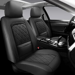 Car Seat Covers Full Set,Luxury Leather Seat Covers for Cars,Universal Waterproof Interior Seat Covers, Automotive Car Seat Cover for Most Vehicles,Truck,SUV Black