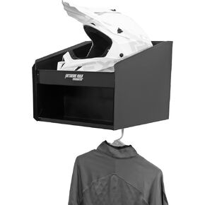 Extreme Max 5001.6495 Single Helmet Bay Aluminum Cabinet Organizer for Enclosed Race Trailer, Shop, Garage, Storage - Black