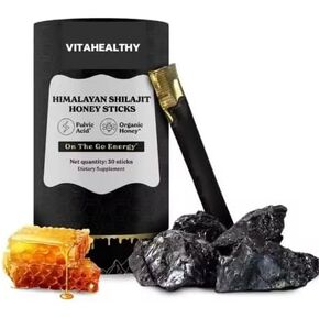 Pure Himalayan Shilajit Sticks with Organic Honey and Saffron. Easy to Consume, These 30 Sticks Support Energy and Immunity, containing 85+ Trace Minerals and Over 75% fulvic Acid.