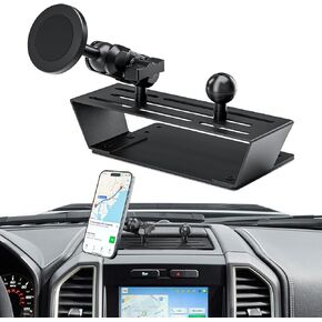 Magnetic Dash Phone Holder for F150, No Punching Required Phone Mount Compatible with 2015-2020 F150 2017-2022 F250 F350, Full Metal Cellphone Mounting Bracket for Most CellPhones