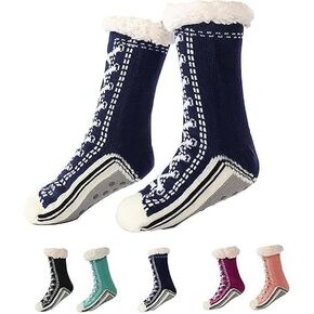 Ultra-Thick Cashmere Slipper Home Socks, Briskrhythm Socks, Briskrhythms Christmas Slipper Socks with Grips for Women