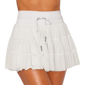 Women Athletic Tennis Mini Skorts with Pockets Flowy Ruffle Tiered Short Skirt Preppy Summer Cute Pleated Skirts