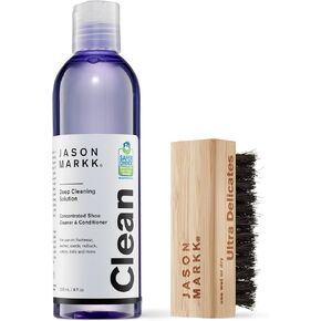 Jason Markk Deep Cleaning Solution & Ultra Delicates Shoe Cleaning Brush Bundle, 2-Piece Shoe and Sneaker Cleaner Set, Deep Cleaning and Extra Gentle, Safe for Leather, Suede, Nubuck, Cotton, Knits