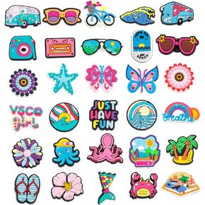 Summer Beach Shoe Charms Fit Clog Sandals Accessories Decoration Cute Shoe Charms for Teens Adults Men Women Party Favor