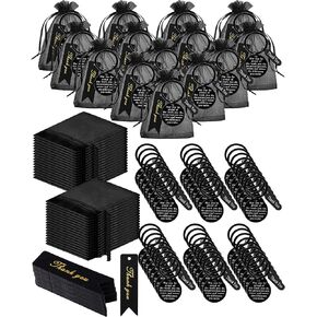 Yinkin 300 Pcs Employee Thank You Gifts Bulk Gifts for Coworkers Include 100 Inspirational Employee Appreciation Keychain Gifts 100 Organza Bags 100 Cards for Teacher Nurse Team(Silver)