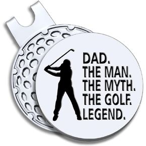 أبي الرجل The Myth The Legend Golf Ball Marker مع مقطع قبعة مغناطيسية ، هدايا ملحقات الجولف المضحكة لأبي جد ، هدايا الجولف لجد أبي ، هدايا عيد ميلاد لأبي ، غولف غولتي هدية