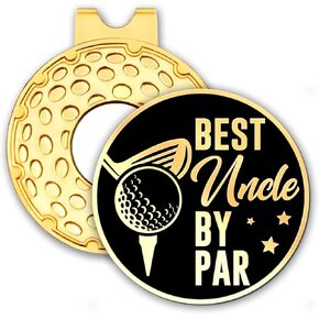أفضل عم من Par Black Gold Golf Golf Marker مع مقطع قبعة ، إكسسوارات جولف مضحكة للرجال عم ، هدايا عيد ميلاد عيد الميلاد لأب من أجل الجولف لاعب الجولف ، هدايا الجولف الجديدة (OBJ031)