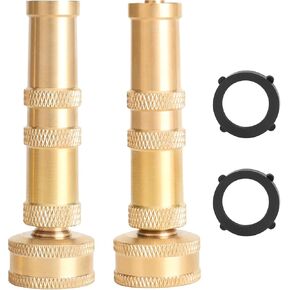 Hose Sprayer Nozzle Sets, Heavy-Duty Adjustable Twist Hose Nozzle and High Pressure Sweeper Nozzle for 3/4" connector
