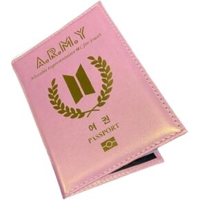 تغطية حامل جواز سفر الجيش لمشجعي B-TS Travel Passport Case Kpop Merch (Black)