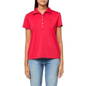 Nautica Women's Short Sleeve Collared Cotton Interlock Soft Touch Polo