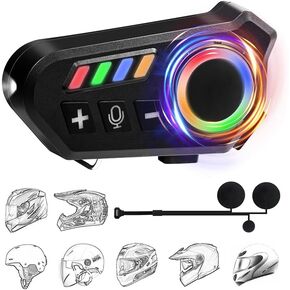 Motorcycle Helmet Speakers, High Battery Life Bluetooth Helmet Headphone, with HiFi Sound, Call Music Contro, Intelligent Noise, IPX8 Waterproof, Compatible with All Helmets