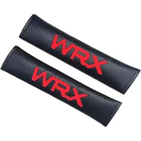 2pcs أسود لـ STI ألياف الكربون حزام مقعد Cover Cover Counte Counte Counter Counte Coushions أكمام واقية مع طباعة (أحمر لـ WRX) in Kuwait
