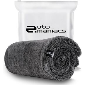 AutoManiacs Drying Towel for Car Detailing, 1500 GSM Ultra Super Absorbent, 24"x36" XL Soft Microfiber Towels for Cars, Twisted-Loop & Streak Free Microfiber Towels for Cars, Trucks, SUVs