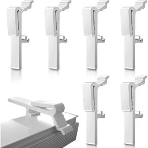 6 PCS Valance Clips for Blinds Vertical Blinds Clips, White Plastic Blind Valance Replacement Clips Fits 1-1/2 Inch and 1-9/16 Inch Rail Across The Top