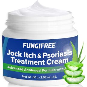 Jock Itch Antifungal Cream: Psoriasis and Ringworm Treatment for Skin, Foot & Body - Soothing Itchy Relief for Men and Women (2 Oz, Pack of 1)