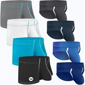 Real Men Bulge Enhancing Sexy Underwear 3in Ice Silk Nylon 4-Pack Large BUNDLED WITH Super Sexy 4-Pack Sports Briefs Large