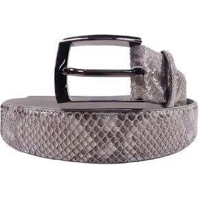 Genuine Python Snake Skin Leather Men's Casual Belt 46" Long (Traffic Grey)
