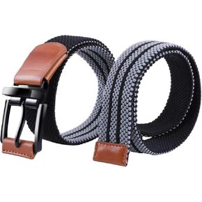 1PC Elastic Reversible Belts for Men, Adjustable Braided Mens Stretch Belt, Ideal Gift for Golf, Casual, Dress