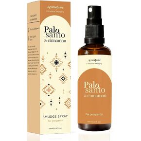 Palo Santo & White Sage Smudge Spray by Aromafume | 1 x 100ml / 3.38 fl oz l Aromatherapy | With Essential oils | Room Linen Spray | Natural Air freshners for home | Spiritual Meditation Accessories
