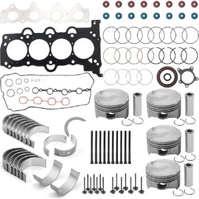 G4FJ 1.6L Engine Rebuild Overhaul Pistons Gasket Bearing Valve Kit w/Head Bolts For Hyundai Tucson Accent Elantra Kia Sportage Rio Soul 1.6L DOHC