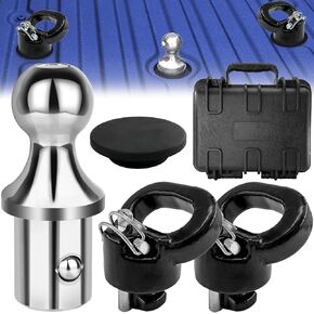 60618 Gooseneck Hitch Ball لعام 2013-2024 دودج رام 2500 3500 ، 2-5/16 بوصة كرة groenseck لسرير الشاحنة مع 2 حزم مرساة سلسلة أمان ، Groencheck Trailer Hitch System 30000 رطل GTW ، Silver