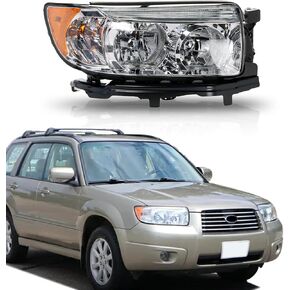PartsFlow Headlight Assembly Replacement For 2006 2007 2008 Subaru Forester X, X L.L. Bean Edition, XT Limited - Fits Passenger Side Right - Halogen Headlamp Assembly 84001SA461 SU2503119