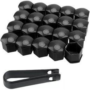 21MM Wheel Lug Nut Covers Bolt Caps Compatible with Toyota RAV4 Camry Corolla Highlander with Removal Tool Black 20PCS