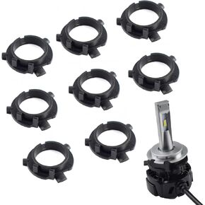 NIIIYTYB 8Pcs H7 Bulb Adapter LED Headlight Retainer Clip for Automotive Use H7 to H11 Retaining Ring Headlight Bulb Socket Holder Retainers for Secure Fitment in Cars and Trucks