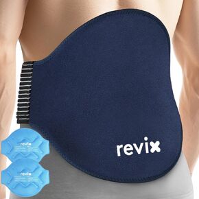 REVIX Extra Large Ice Pack for Back Relief, 2 Pack Reusable Gel Ice Pack Wraps for Lower Back, Cold Compress Therapy for Waist, Lumbar, Abdomen, Tailbone Discomfort Relief, Muscle Relaxation