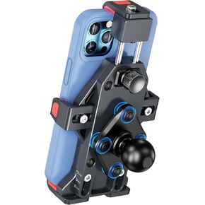Brcovan 1 '' Ball Aluminium Aluminium Phone Mount Phone حامل مع رطوبة الاهتزاز ، للدراجة النارية ATV UTV Car Bike Boat Truck Scoter