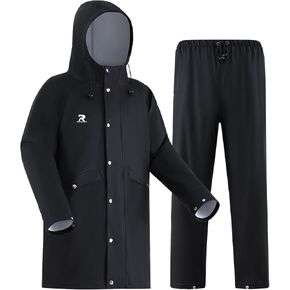 Rain Suits for Men Women Waterproof Heavy Duty Rain Gear Long Rain Jacket Coat & Pants