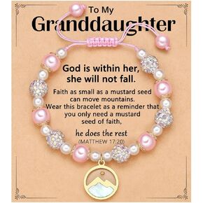 Move Mountains-Mustard Seed Charm Bracelet for Granddaughter Christian Graduation Easter Christmas Birthday Gifts