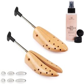 FootFitter Premium Professional One-Way Shoe Stretcher Pair & 4 oz. Shoe Stretching Spray for Stretching Width (Women’s Medium 7 – 9)
