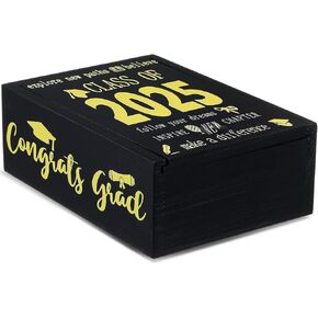 Graduation Gifts for Him Her Class of 2025 Wooden Keepsake Box Graduation Memory Box for High School College Grad School Party, 5.5 x 3.9 x 1.97 Inch