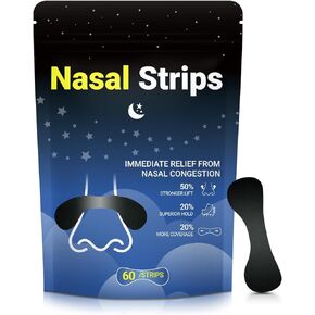 Nasal Strips for Snoring – Extra Strength Nose Strips for Breathing Day and Night Use with Strong Adhesion – Stops Snoring, Improves Sleep and Workout Performance – Comfortable for Men & Women