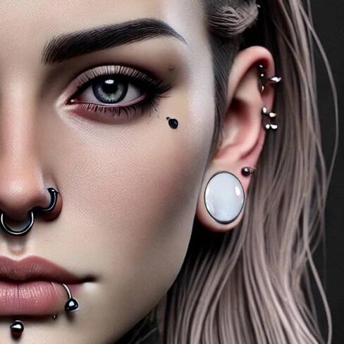 Shell Opal Ear Gauges Stretching Kit Ear Expander Plugs Short Taper Expander Solid Tunnels Body Piercing Jewelry Set in Saudi Arabia