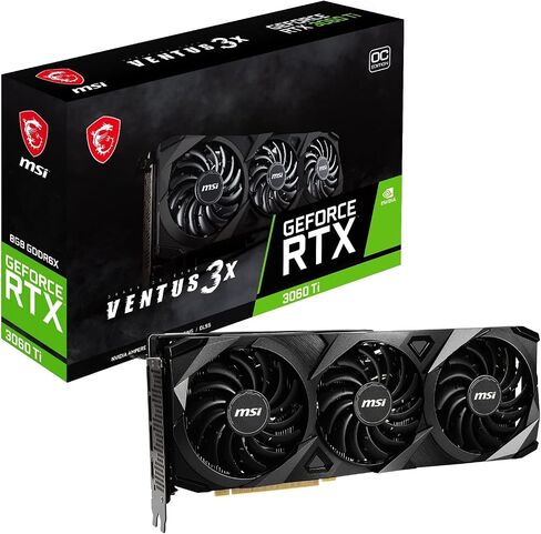 MSI Gaming GeForce RTX 3060 Ti LHR 8GB GDRR6 256-Bit HDMI/DP Torx Fan 3 Ampere Architecture OC Graphics Card (RTX 3060 Ti Ventus 3X 8G OC LHR) in Saudi Arabia
