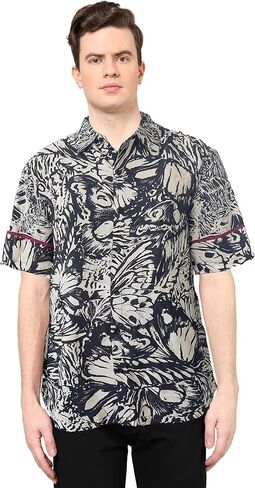 Yash Gallery Men Men Polyester Tropical Print Printed Stirt For Summer in Saudi Arabia