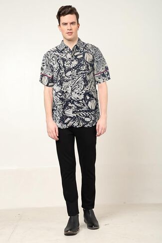 Yash Gallery Men Men Polyester Tropical Print Printed Stirt For Summer in Saudi Arabia