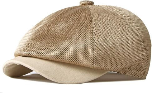 Hollow Mesh Hat Men Men's Summer Newsboy Cap قابلة للتعديل قابلة للتعديل القبعة Ivy Cap Cabbie الأيرلندية قيادة القبعات الصيد in Saudi Arabia