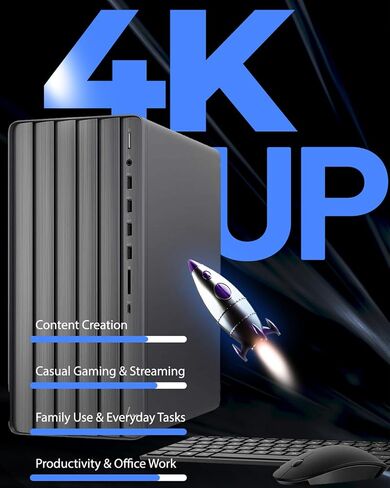 جهاز كمبيوتر مكتبي اتش بي بافلين، AMD Ryzen 7 5700G، ذاكرة رام 16 جيجابايت، 512 جيجابايت اس اس دي، ويندوز 11 برو، واي فاي 5 وبلوتوث، 9 منافذ يو اس بي، كومبو لوحة مفاتيح وماوس سلكي (TP01-2022، 2021) in Saudi Arabia